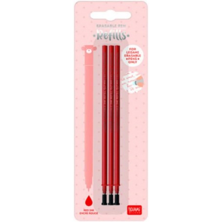 3 REFILL PENNA CANCELLABILE LEGAMI ROSSO